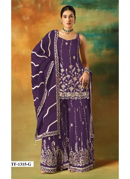 Tf 1315  E to H Georgette Designer Pakistani Salwar Suits Wholesalers In Surat